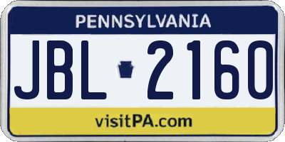 PA license plate JBL2160