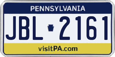 PA license plate JBL2161