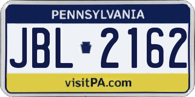 PA license plate JBL2162