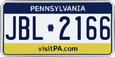 PA license plate JBL2166