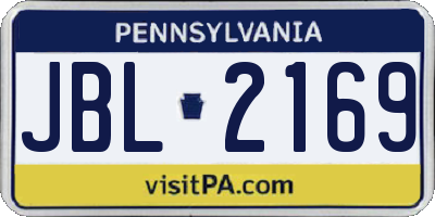 PA license plate JBL2169