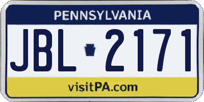 PA license plate JBL2171