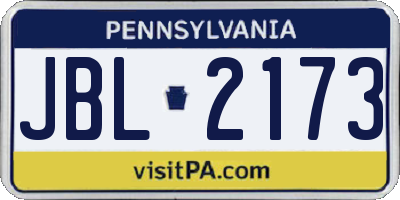 PA license plate JBL2173