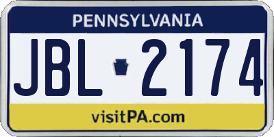 PA license plate JBL2174