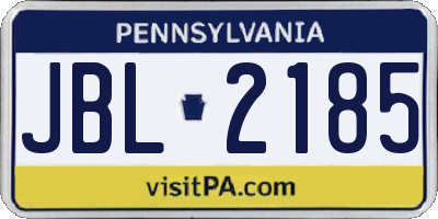 PA license plate JBL2185