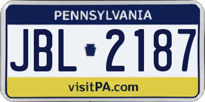 PA license plate JBL2187