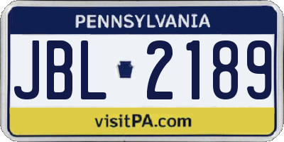 PA license plate JBL2189