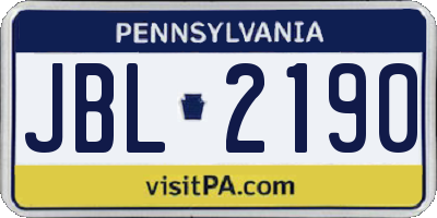 PA license plate JBL2190