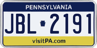 PA license plate JBL2191