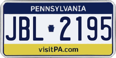 PA license plate JBL2195