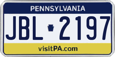 PA license plate JBL2197