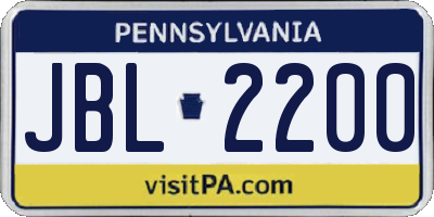 PA license plate JBL2200