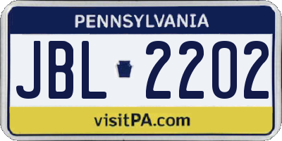 PA license plate JBL2202