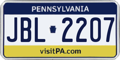 PA license plate JBL2207