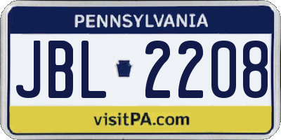 PA license plate JBL2208