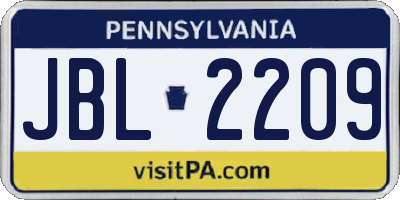 PA license plate JBL2209