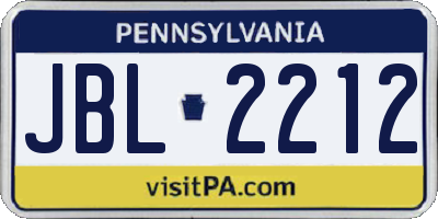 PA license plate JBL2212