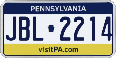 PA license plate JBL2214