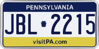 PA license plate JBL2215