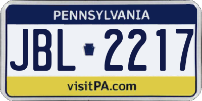 PA license plate JBL2217