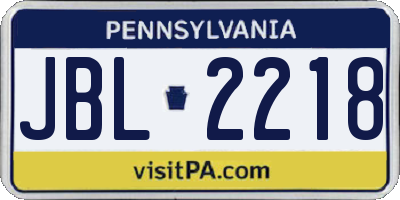 PA license plate JBL2218