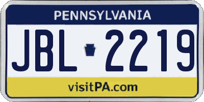 PA license plate JBL2219