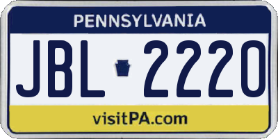 PA license plate JBL2220