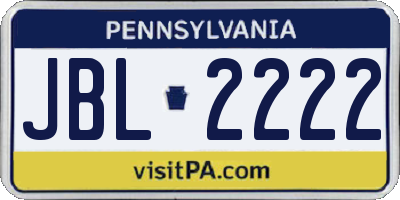 PA license plate JBL2222