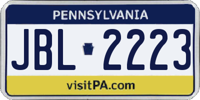 PA license plate JBL2223