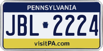 PA license plate JBL2224