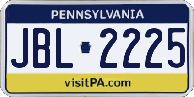 PA license plate JBL2225