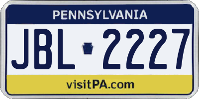 PA license plate JBL2227