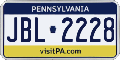 PA license plate JBL2228