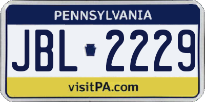 PA license plate JBL2229