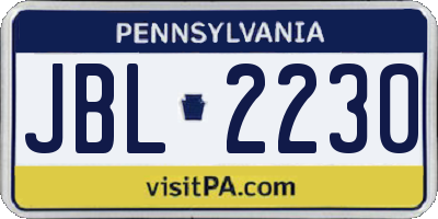 PA license plate JBL2230