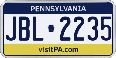 PA license plate JBL2235