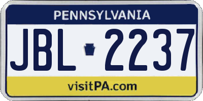 PA license plate JBL2237