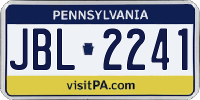 PA license plate JBL2241