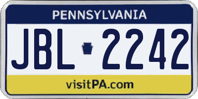 PA license plate JBL2242