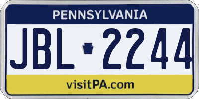 PA license plate JBL2244