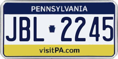 PA license plate JBL2245