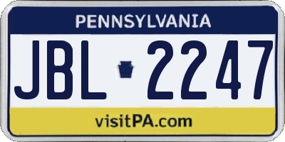 PA license plate JBL2247