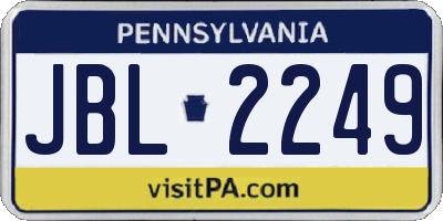 PA license plate JBL2249