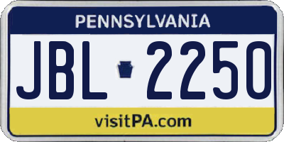 PA license plate JBL2250