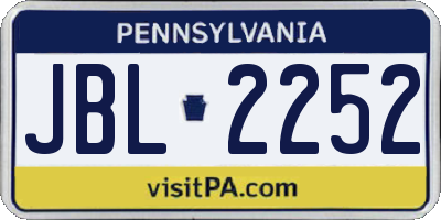 PA license plate JBL2252