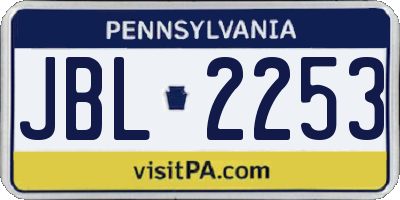 PA license plate JBL2253