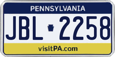 PA license plate JBL2258