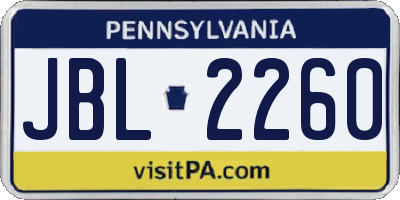 PA license plate JBL2260