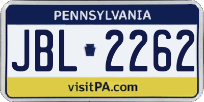 PA license plate JBL2262