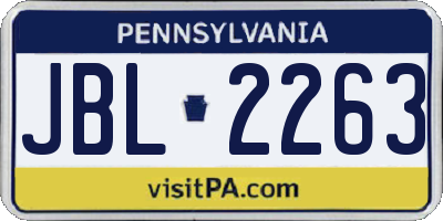 PA license plate JBL2263